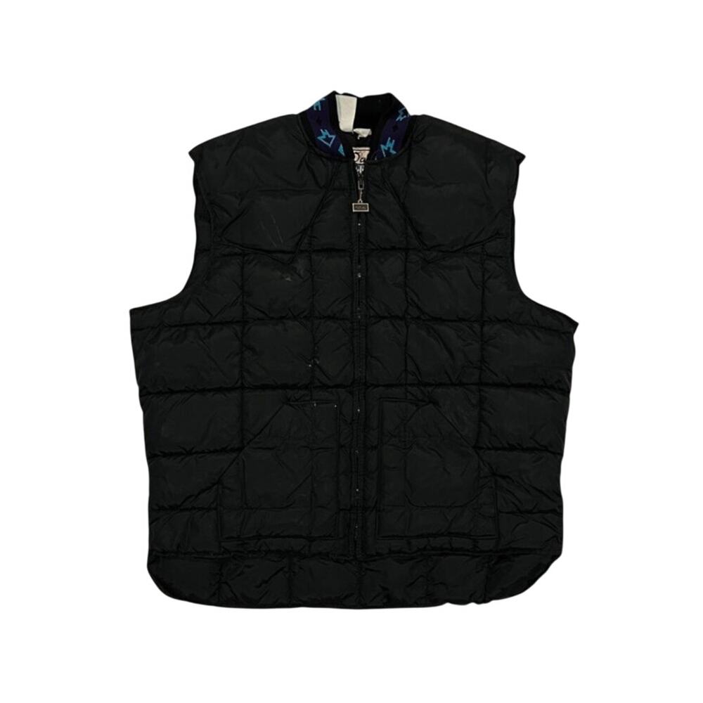 ★ Walls (Vintage) Black Full-Zip Quilted Puffer Vest w/ Collar Design ★